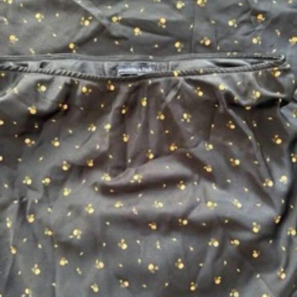 Abercrombie Silky/Satin Midi Skirt Blue Yellow Floral L - Picture 3 of 3